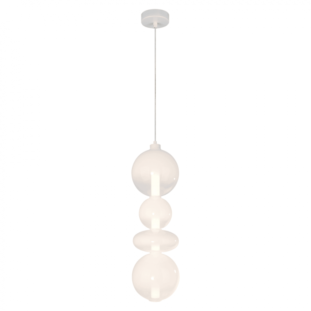 Milagro - LED Γυάλινο Κρεμαστό Φωτιστικό Daphne H75cm 36W Λευκό με Frosted Γυαλί