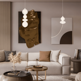 Milagro - LED Γυάλινο Κρεμαστό Φωτιστικό Daphne H75cm 36W Λευκό με Frosted Γυαλί