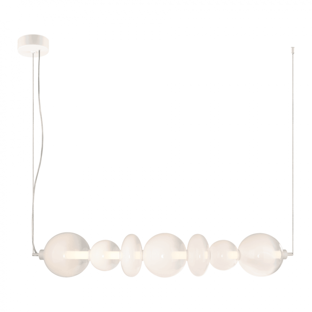 Milagro - LED Γυάλινο Κρεμαστό Φωτιστικό Daphne 118cm 40W Λευκό με Frosted Γυαλί