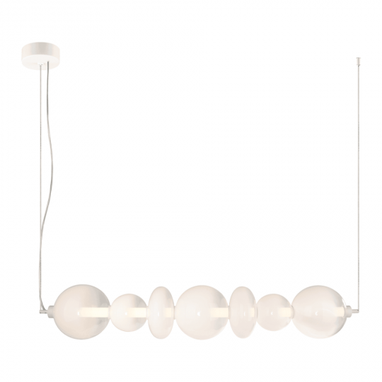 Milagro - LED Γυάλινο Κρεμαστό Φωτιστικό Daphne 118cm 40W Λευκό με Frosted Γυαλί