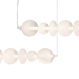 Milagro - LED Γυάλινο Κρεμαστό Φωτιστικό Daphne 118cm 40W Λευκό με Frosted Γυαλί
