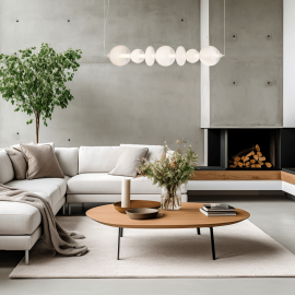 Milagro - LED Γυάλινο Κρεμαστό Φωτιστικό Daphne 118cm 40W Λευκό με Frosted Γυαλί
