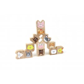 Milaniwood - Ξύλινo Επιτραπέζιο Παιχνίδι "Ocean Upside-Down Farm Animals"