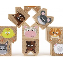 Milaniwood - Ξύλινo Επιτραπέζιο Παιχνίδι "Ocean Upside-Down Farm Animals"