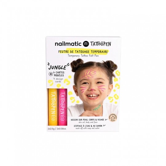 Nailmatic - Σετ Ζωγραφικής Δέρματος Tattoopen Με Σχέδια Jungle