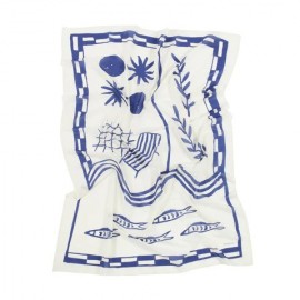 Nobodinoz - Παρεό Portofino Natural Blue 106x146cm Nobodinoz - Παρεό Portofino Natural Blue 106x146cm