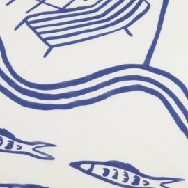 Nobodinoz - Παρεό Portofino Natural Blue 106x146cm Nobodinoz - Παρεό Portofino Natural Blue 106x146cm