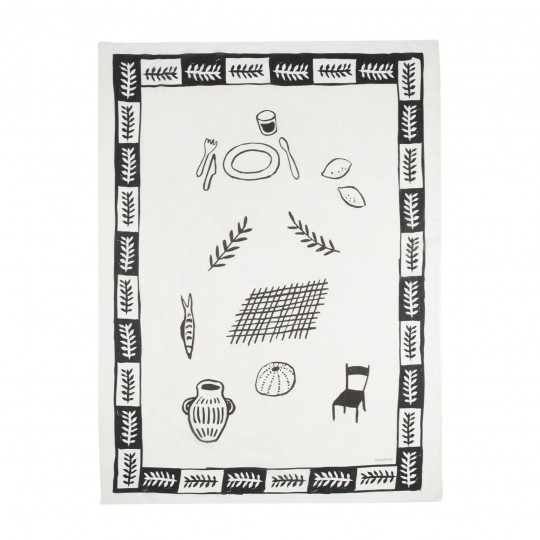 Nobodinoz - Παρεό Portofino Black 106x146cm Nobodinoz - Παρεό Portofino Black 106x146cm