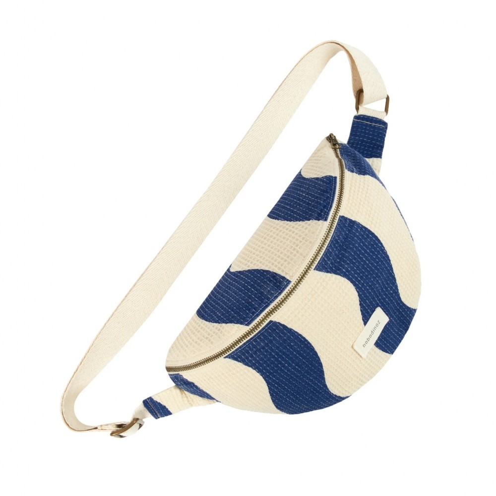 Nobodinoz - Τσαντάκι Μπανάνα Portofino Blue Waves Waffle Nobodinoz - Τσαντάκι Μπανάνα Portofino Blue Waves Waffle