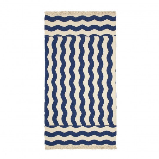 Nobodinoz - Πετσέτα Θαλάσσης Portofino Blue Waves Waffle 84x150cm Nobodinoz - Πετσέτα Θαλάσσης Portofino Blue Waves Waffle 84x150cm