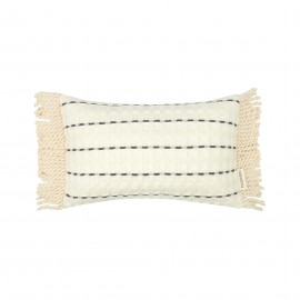 Nobodinoz - Αδιάβροχο Μαξιλάρι Portofino Black Stripes Waffle 35x23cm