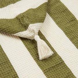 Nobodinoz - Πόντσο Παραλίας Portofino Pistachio Stripes Waffle 6-9 ετών