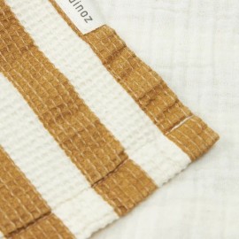 Nobodinoz - Πόντσο Παραλίας Portofino Honey Stripes Waffle 1-3 ετών