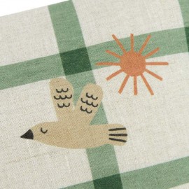 Nobodinoz - Vibes Ορθογώνιο Μαξιλάρι Green Windowpane Bird