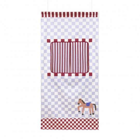 Nobodinoz - Vibes Υφασμάτινο Κρεμαστό Κουκλοθέατρο Blue Checks Horse Nobodinoz - Vibes Υφασμάτινο Κρεμαστό Κουκλοθέατρο Blue Checks Horse