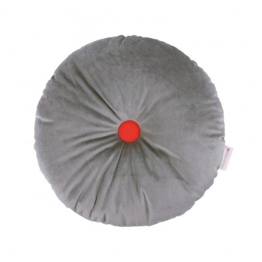 Nobodinoz - Vibes Στρογγυλό Μαξιλάρι Διπλής Όψης Eco Velvet Slate Grey