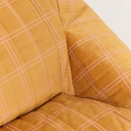 Nobodinoz - Υφασμάτινη Παιδική Πολυθρόνα Chelsea Ochre Pink Windowpane