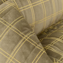 Nobodinoz - Υφασμάτινη Παιδική Πολυθρόνα Chelsea Light Green Lemon Windowpane