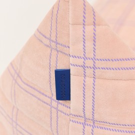 Nobodinoz - OASIS Παιδικό Πουφ Eco Velvet Pink Purple Windowpane