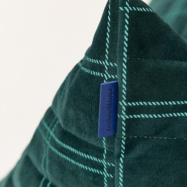 Nobodinoz - OASIS Παιδικό Πουφ Eco Velvet Green Mint Windowpane