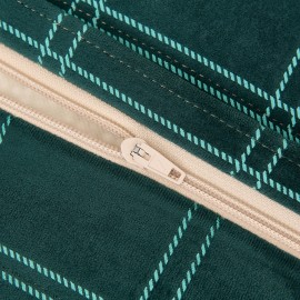 Nobodinoz - OASIS Παιδικό Πουφ Eco Velvet Green Mint Windowpane