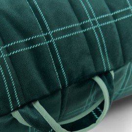 Nobodinoz - OASIS Παιδικό Πουφ Eco Velvet Green Mint Windowpane