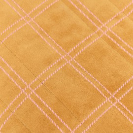Nobodinoz - OASIS Παιδικό Πουφ Eco Velvet Ochre Pink Windowpane