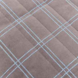 Nobodinoz - OASIS Παιδικό Πουφ Eco Velvet Grey Blue Windowpane