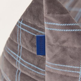 Nobodinoz - OASIS Παιδικό Πουφ Eco Velvet Grey Blue Windowpane