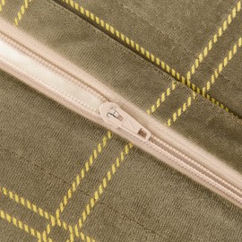 Nobodinoz - OASIS Παιδικό Πουφ Eco Velvet Light Green Lemon Windowpane