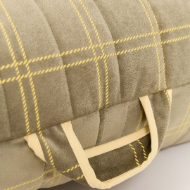 Nobodinoz - OASIS Παιδικό Πουφ Eco Velvet Light Green Lemon Windowpane