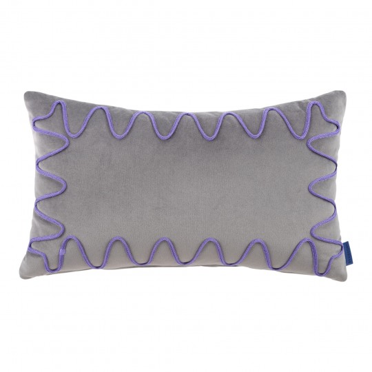Nobodinoz - RITA Ορθογώνιο Μαξιλάρι Με Κέντημα Eco-velvet Grey 48x30cm