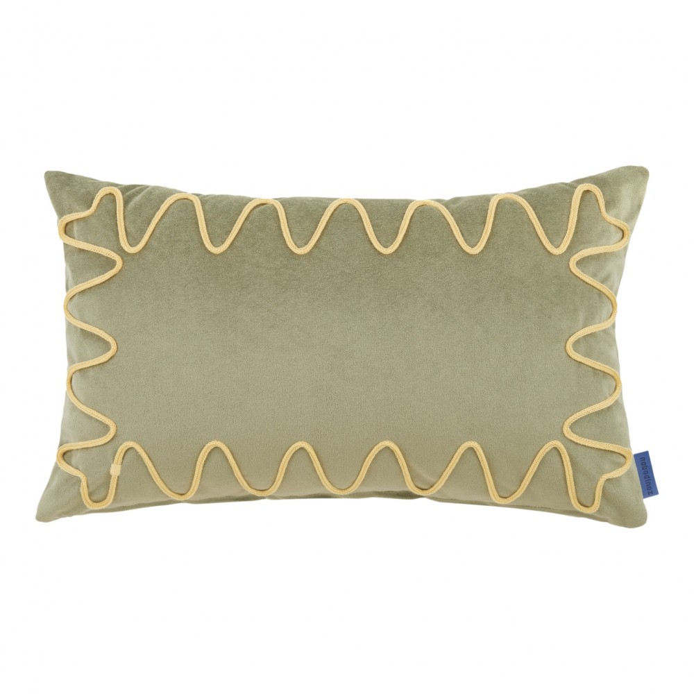 Nobodinoz - RITA Ορθογώνιο Μαξιλάρι Με Κέντημα Eco-velvet Light Green 48x30cm