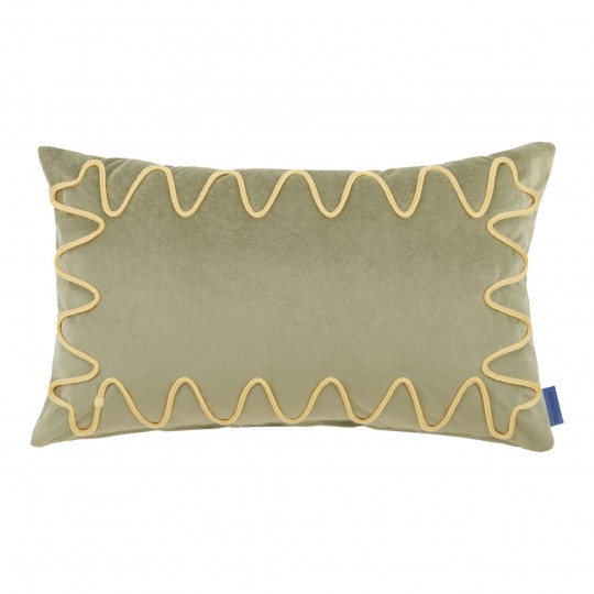 Nobodinoz - RITA Ορθογώνιο Μαξιλάρι Με Κέντημα Eco-velvet Light Green 48x30cm