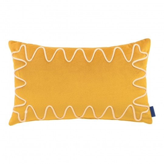 Nobodinoz - RITA Ορθογώνιο Μαξιλάρι Με Κέντημα Eco-velvet Ochre 48x30cm