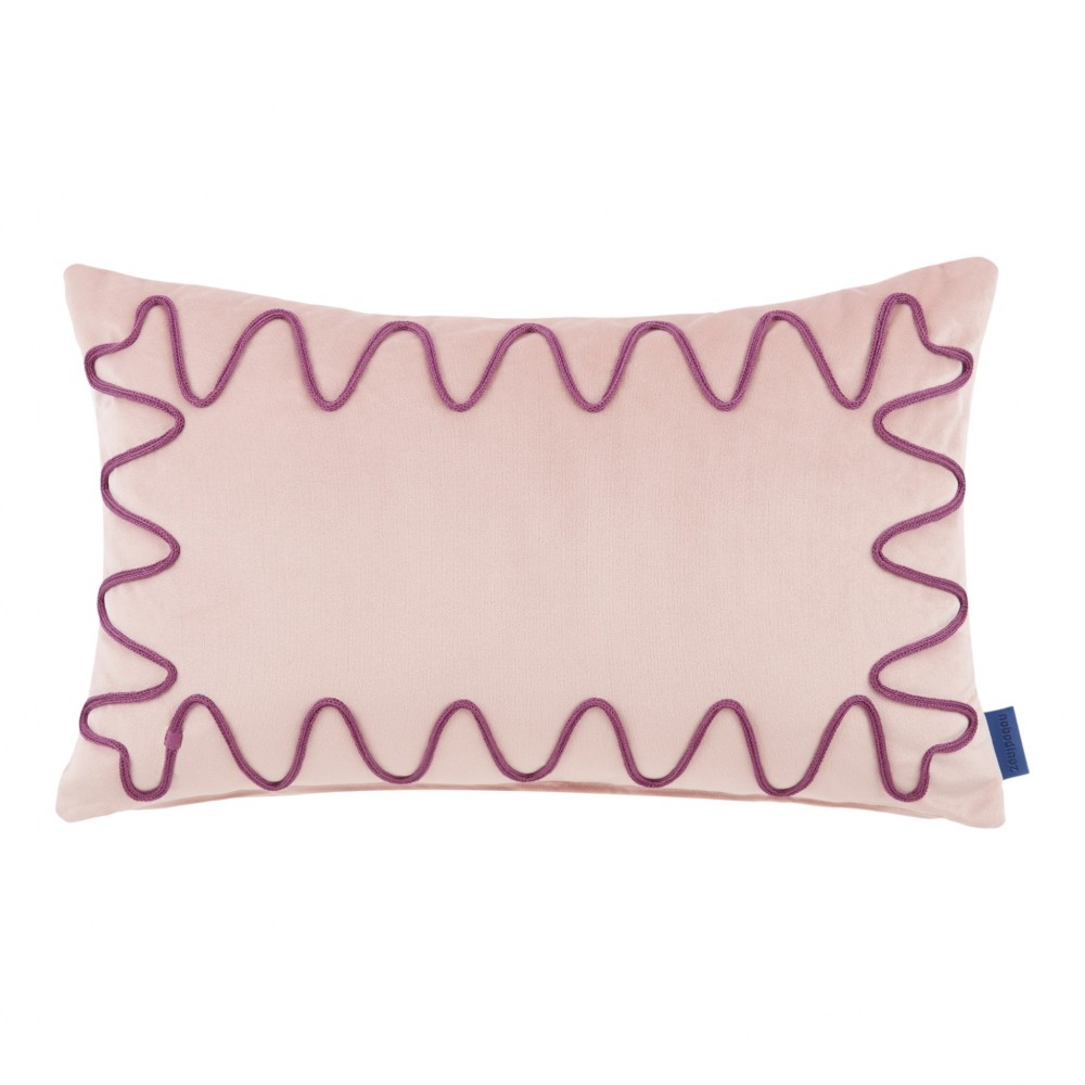 Nobodinoz - RITA Ορθογώνιο Μαξιλάρι Με Κέντημα Eco-velvet Pink 48x30cm