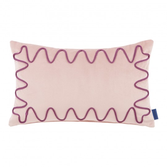 Nobodinoz - RITA Ορθογώνιο Μαξιλάρι Με Κέντημα Eco-velvet Pink 48x30cm
