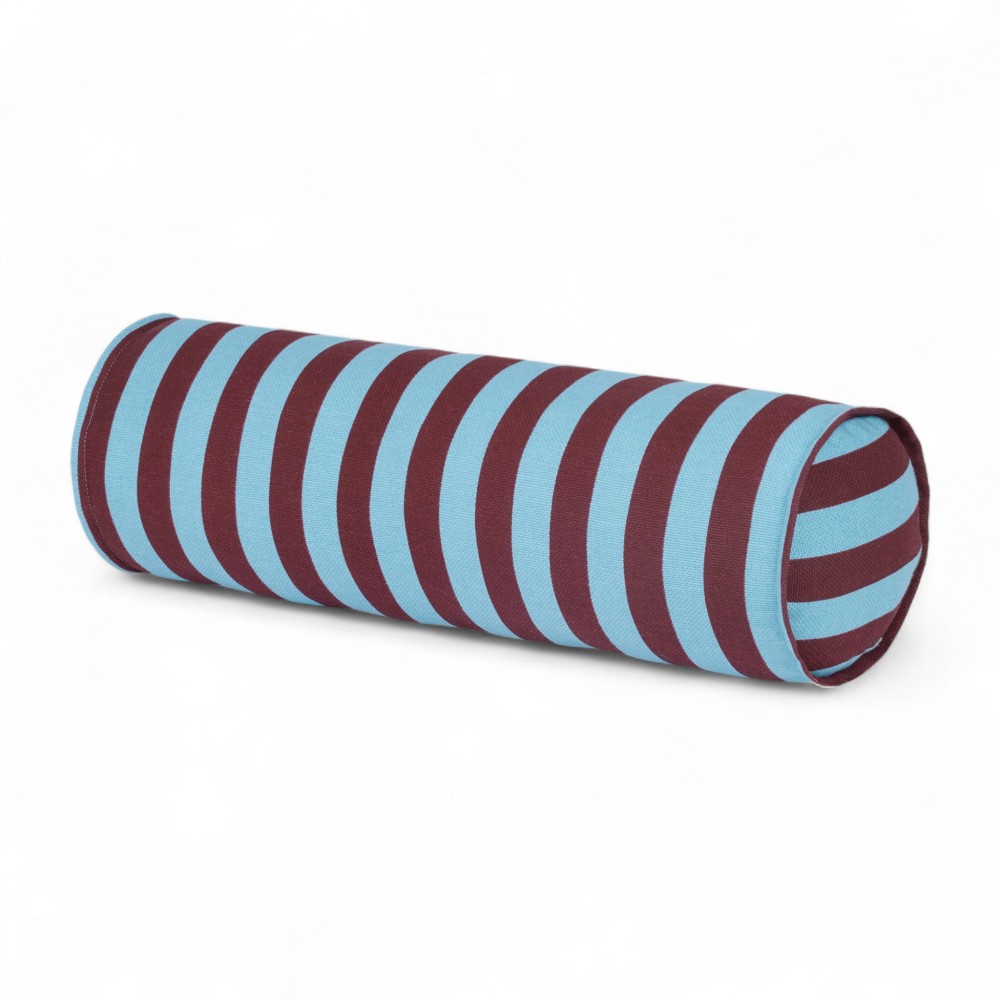Nobodinoz - VIBES Κυλινδρικό Μαξιλάρι Burgundy Blue Stripes
