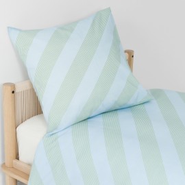 Nobodinoz - SHELDON Μαξιλαροθήκη Green Diagonal Stripes 60x60cm