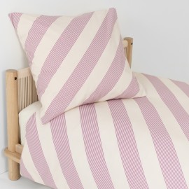 Nobodinoz - SHELDON Μαξιλαροθήκη Lilac Diagonal Stripes 60x60cm