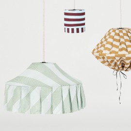 Nobodinoz - Vibes Υφασμάτινο Φωτιστικό Οροφής Nicole Green Diagonal Stripes 50cm