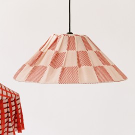 Nobodinoz - Vibes Υφασμάτινο Φωτιστικό Οροφής Ava Red Burnt Checks 50cm