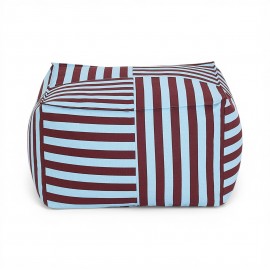 Nobodinoz - OTTO. Υφασμάτινο Πουφ Ενηλίκων Burgundy Blue Stripes