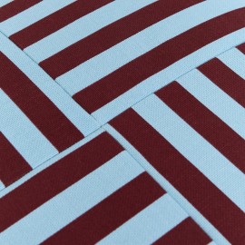 Nobodinoz - OTTO. Υφασμάτινο Πουφ Ενηλίκων Burgundy Blue Stripes