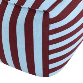 Nobodinoz - OTTO. Υφασμάτινο Πουφ Ενηλίκων Burgundy Blue Stripes