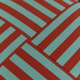 Nobodinoz - OTTO. Υφασμάτινο Πουφ Ενηλίκων Red Teal Green Stripes