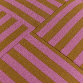 Nobodinoz - OTTO. Υφασμάτινο Πουφ Ενηλίκων Pink Curry Stripes
