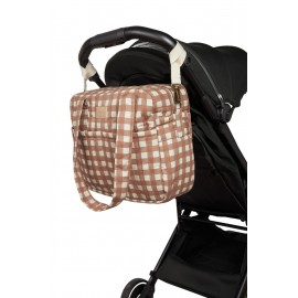 Nobodinoz - Αδιάβροχη Τσάντα Καροτσιού Terracotta Checks