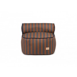 Nobodinoz - Πουφ Με Μαξιλάρι Πλάτης Majestic Blue Brown Stripes