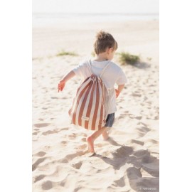 Nobodinoz - Σετ Τσάντα-Πετσέτα Παραλίας Rusty Red Stripes